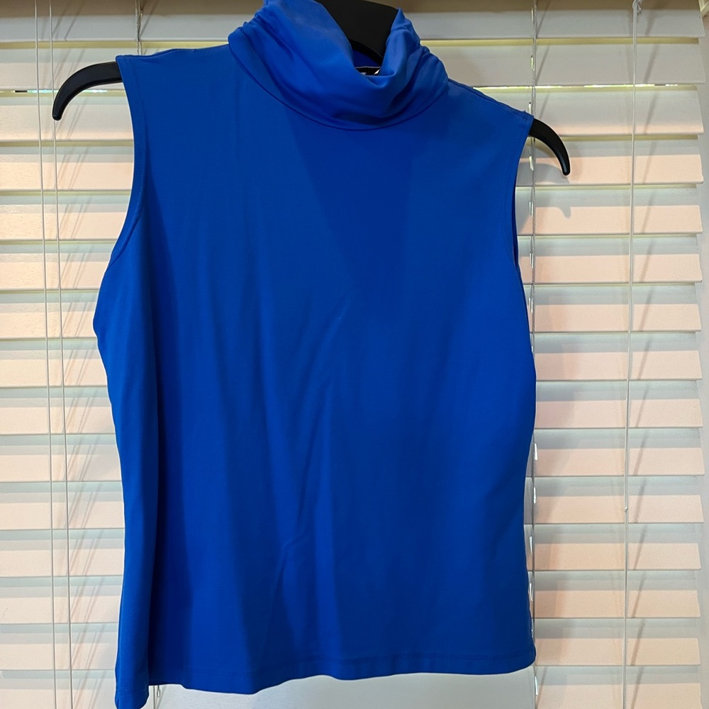 Jon Den royal blue sleeveless turtleneck. Petite medium